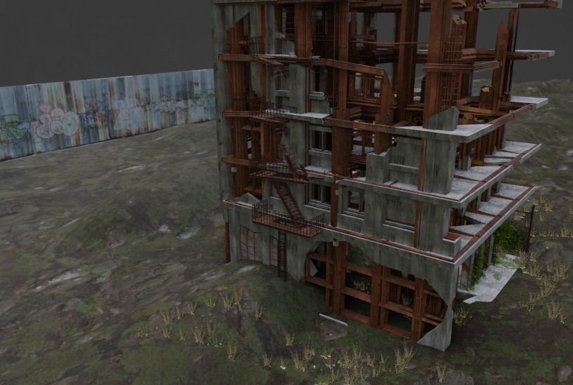Abandoned Building  3D model_6