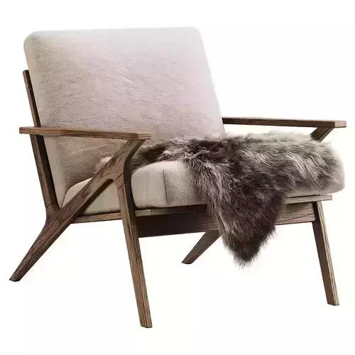 Cavett Wood Frame armchair 3D model
