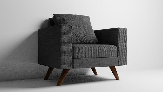 Mid-Century Modern Armchair 3D Model 3D model 2