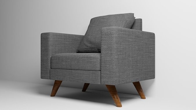 Mid-Century Modern Armchair 3D Model 3D model 3