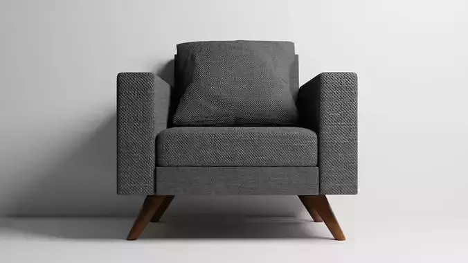 Single Sofa Low-poly 3D model