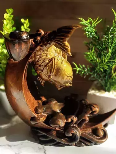 BackFlow Incense Burner Fish Moon for 3D printing 3D print model 3D print model