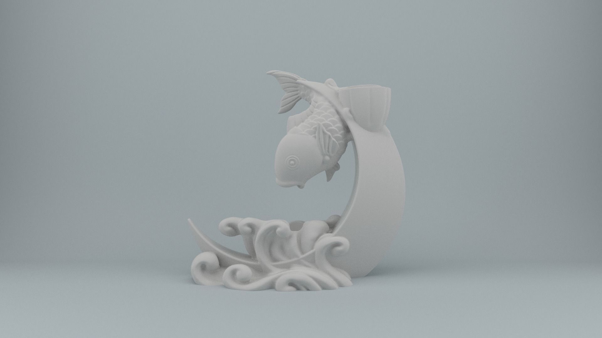BackFlow Incense Burner Fish Moon for 3D printing 3D print model 3D