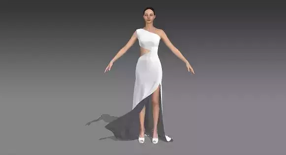 ASYMETRIC DRESS BELTED PANELED ONE SHOULDER LOOK 