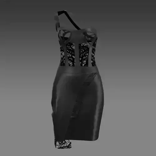 DRESS CORSET BLOUSE STRAP AND LACE DETAIL