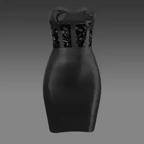 STRAPLESS DRESS CORSET BLOUSE LACE DETAIL 