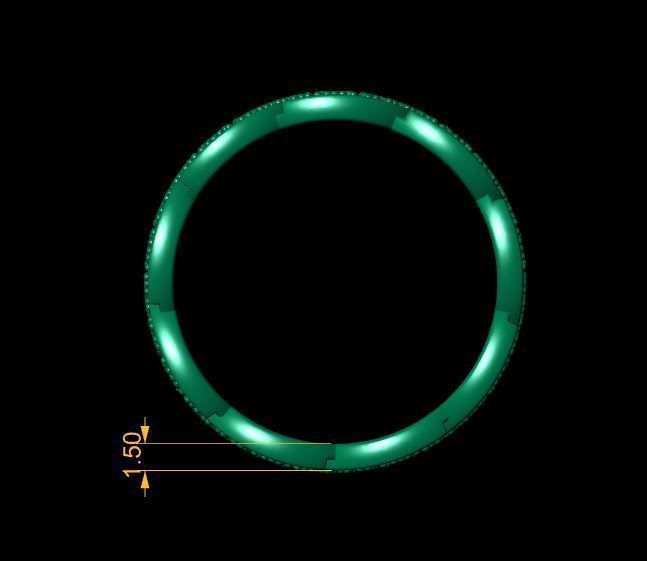 Cuban Ring Diamond 3D print model_9