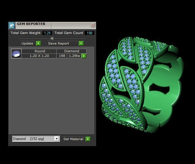 Cuban Ring Diamond 3D print model_12