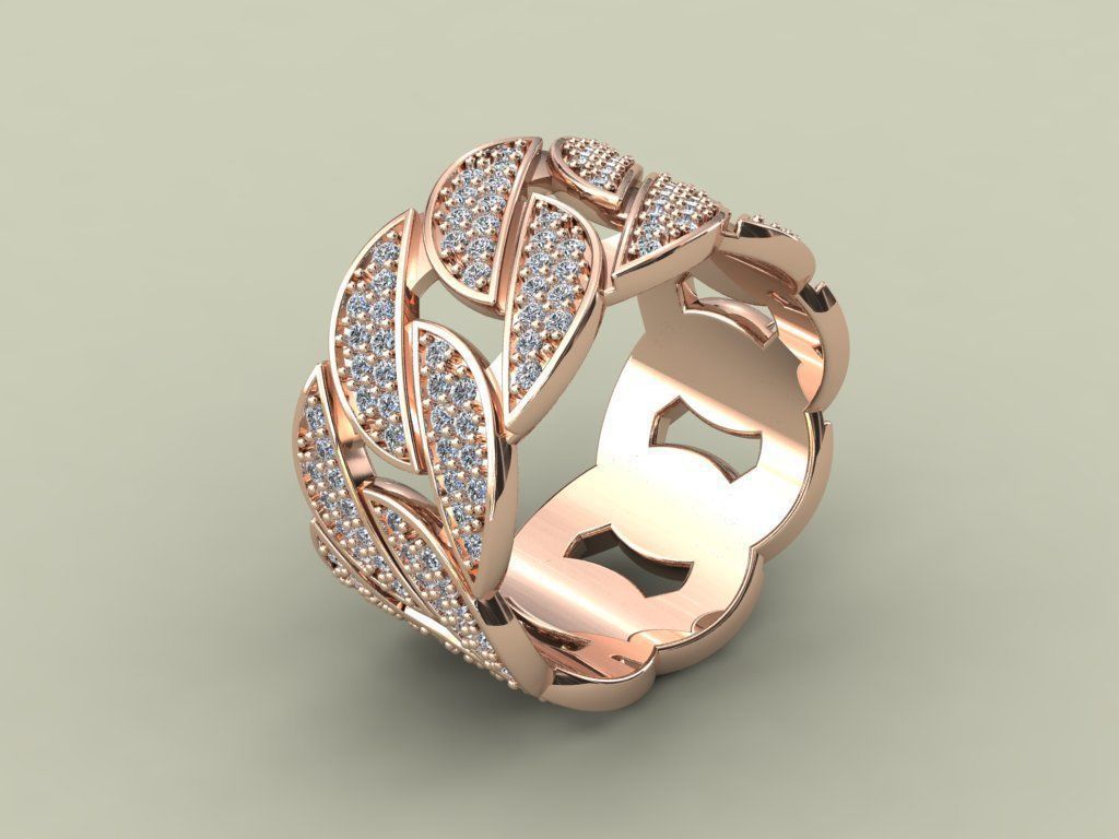 Cuban Ring Diamond 3D print model_20