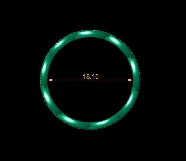 Cuban Ring Diamond 3D print model_7