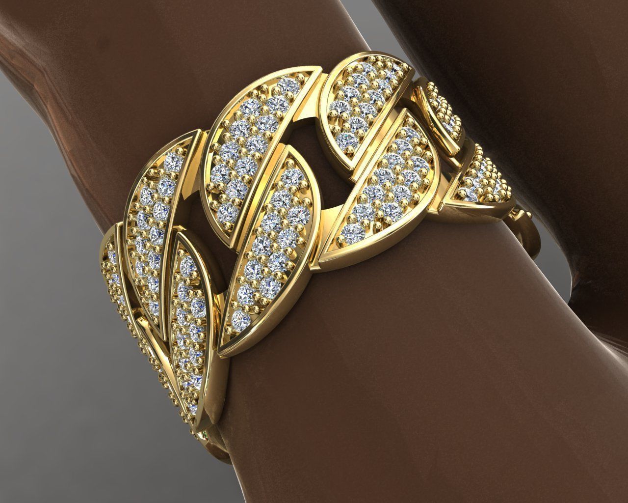 Cuban Ring Diamond 3D print model_3