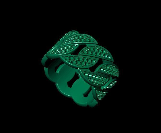 Cuban Ring Diamond 3D print model_22