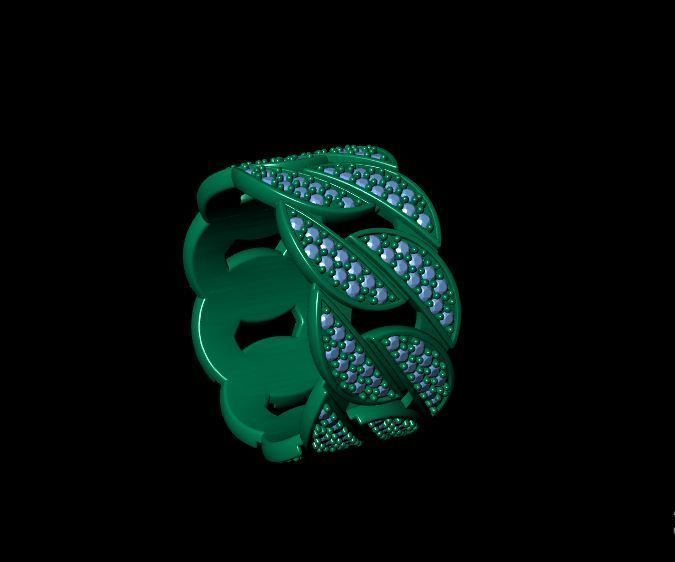 Cuban Ring Diamond 3D print model_23