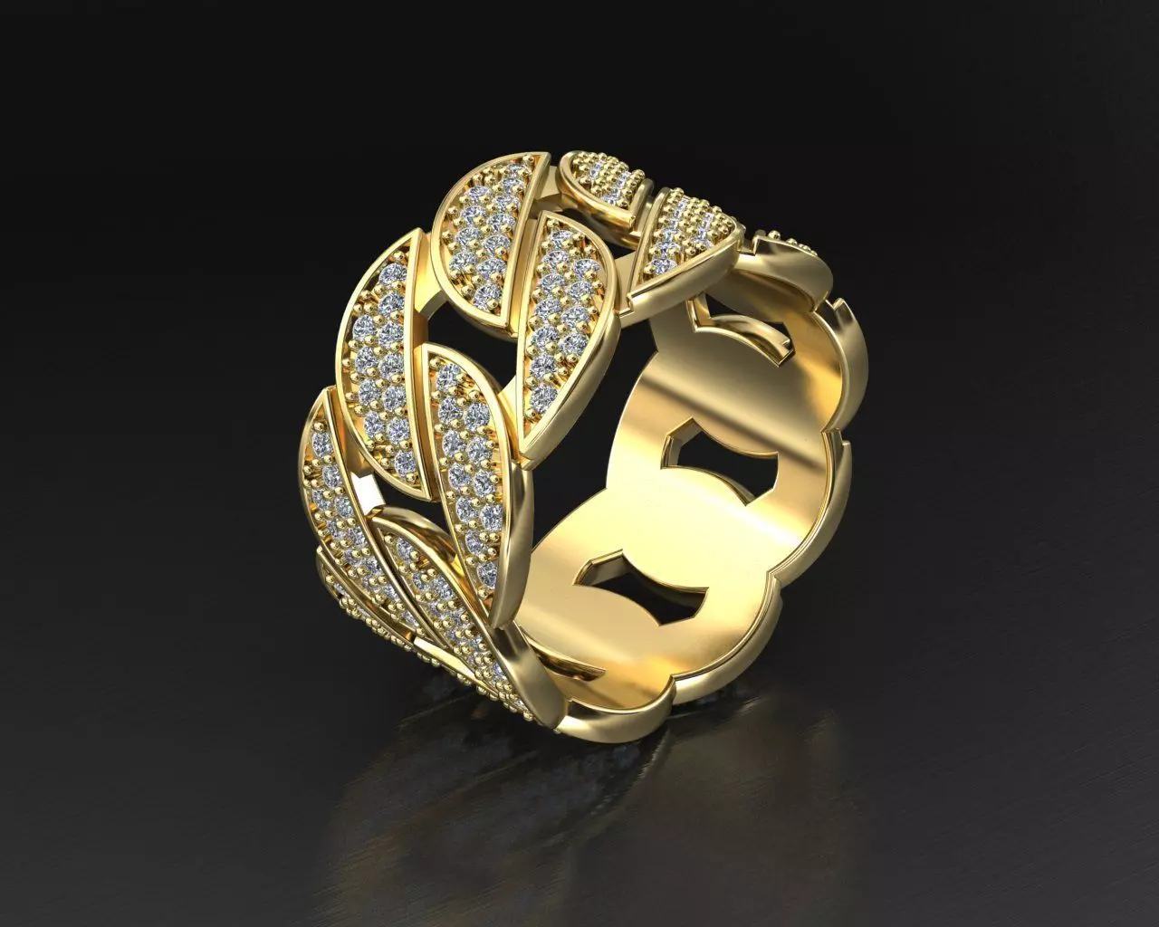 Cuban Ring Diamond 3D print model_0