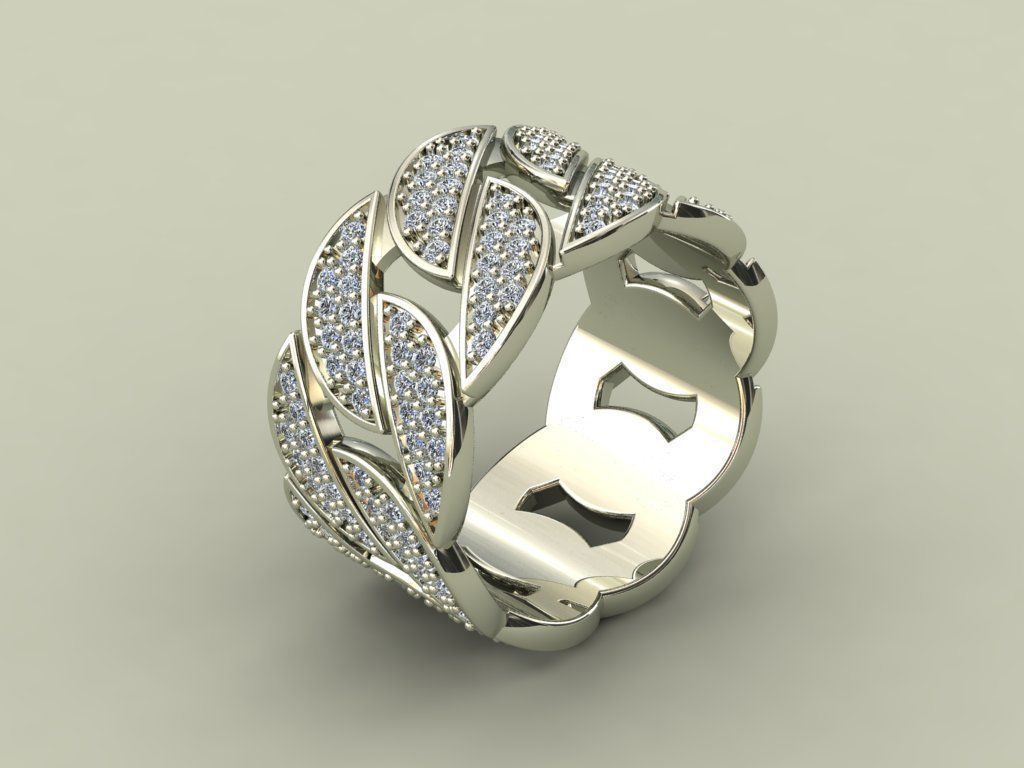 Cuban Ring Diamond 3D print model_19