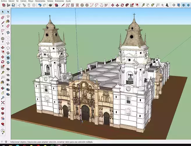 La Basilica Catedral Metropolitana de Lima Low-poly 3D model