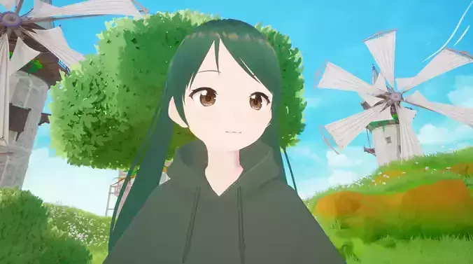 cute anime character 3D model