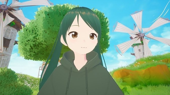 cute anime character 3D model