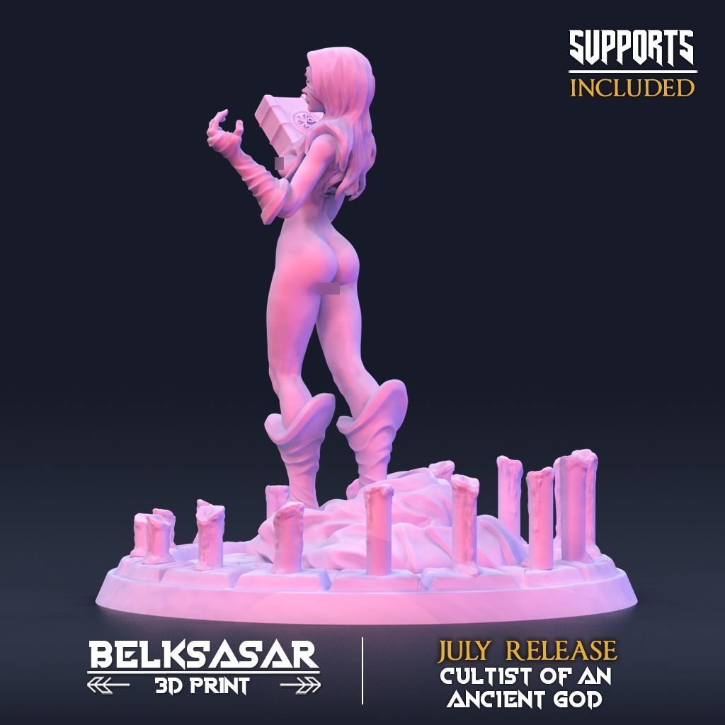 Summoner of the Crow Spirit Nude and Clothed - A 3D print model_3