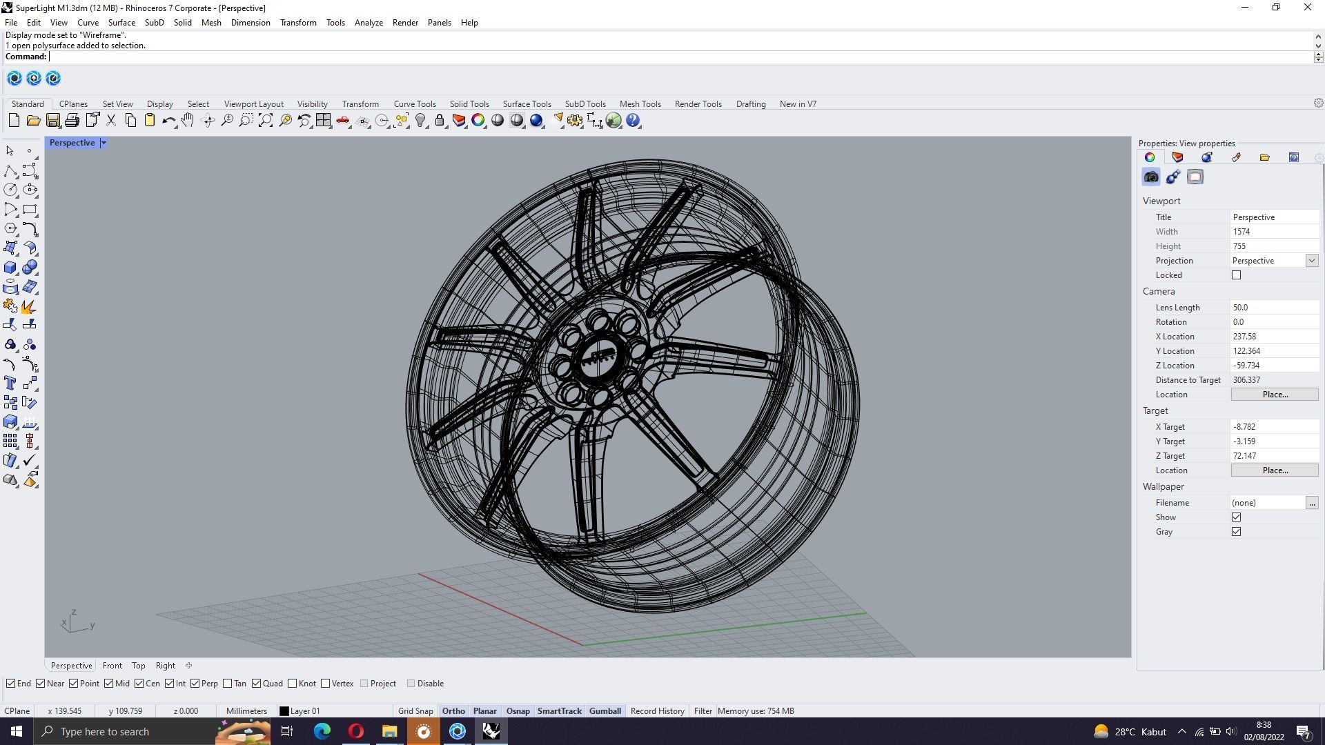 BBS Impreza WRX STI Wheel 3D model_19