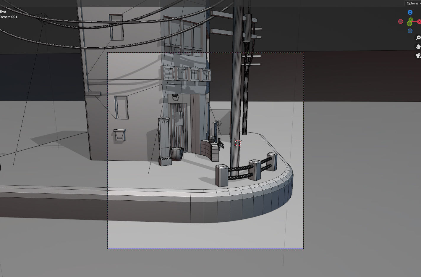Low Poly Isometric Japan Style Restaurant Building  Low-poly 3D model_3