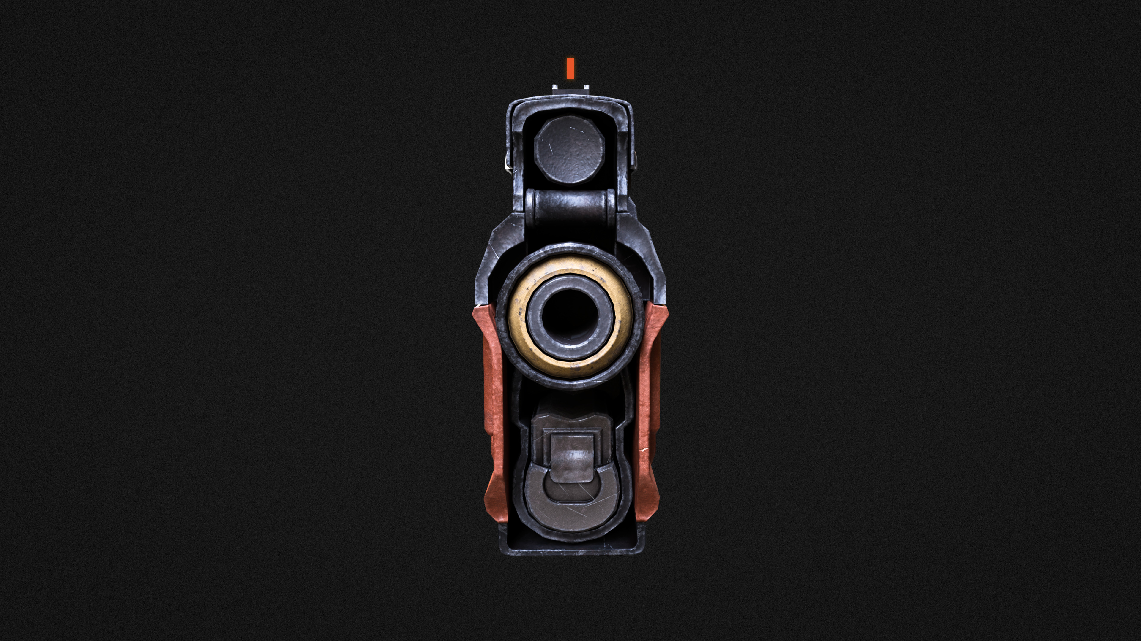 Cyberpunk gun Low-poly 3D model_5