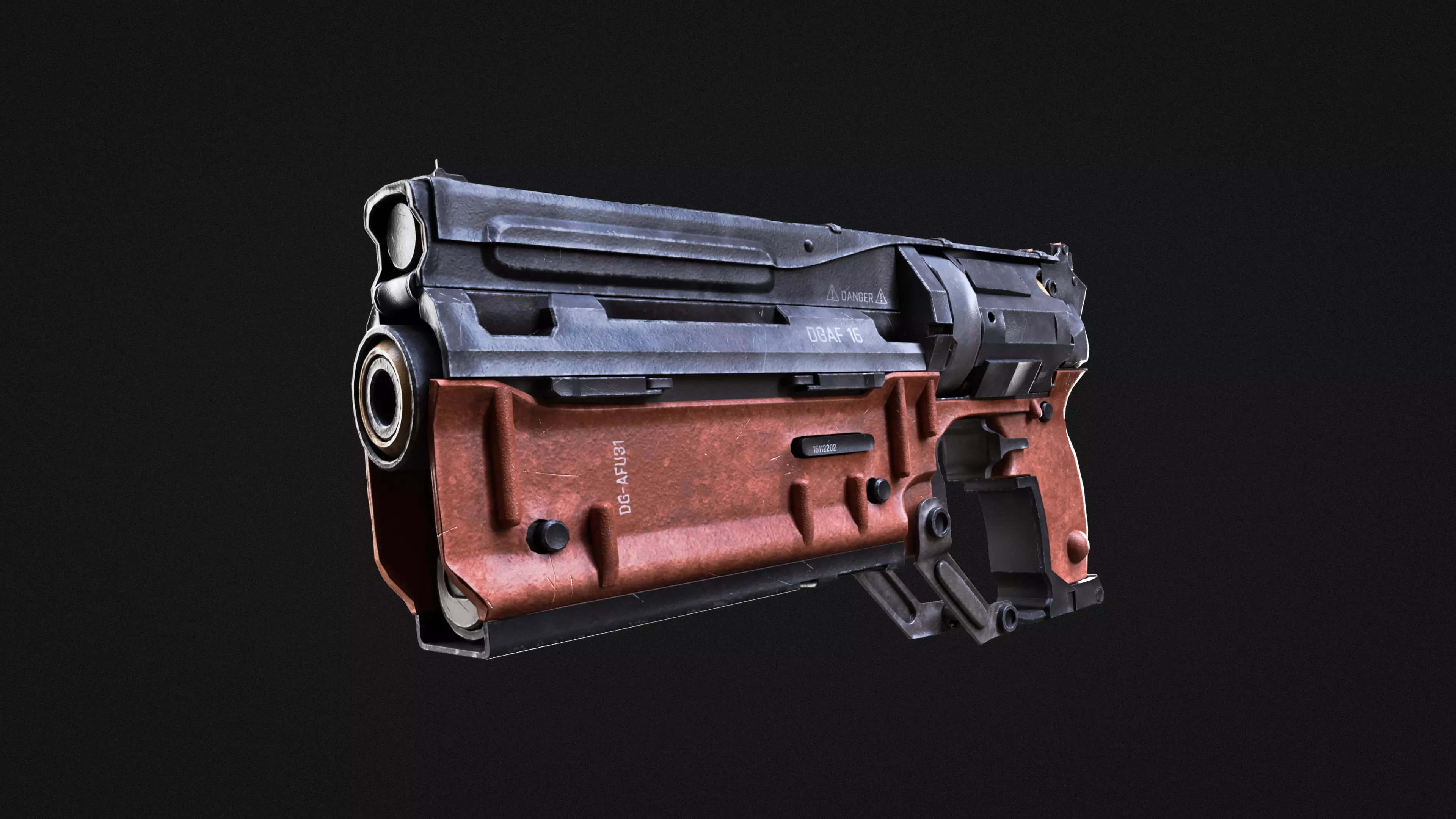 Cyberpunk gun Low-poly 3D model_0