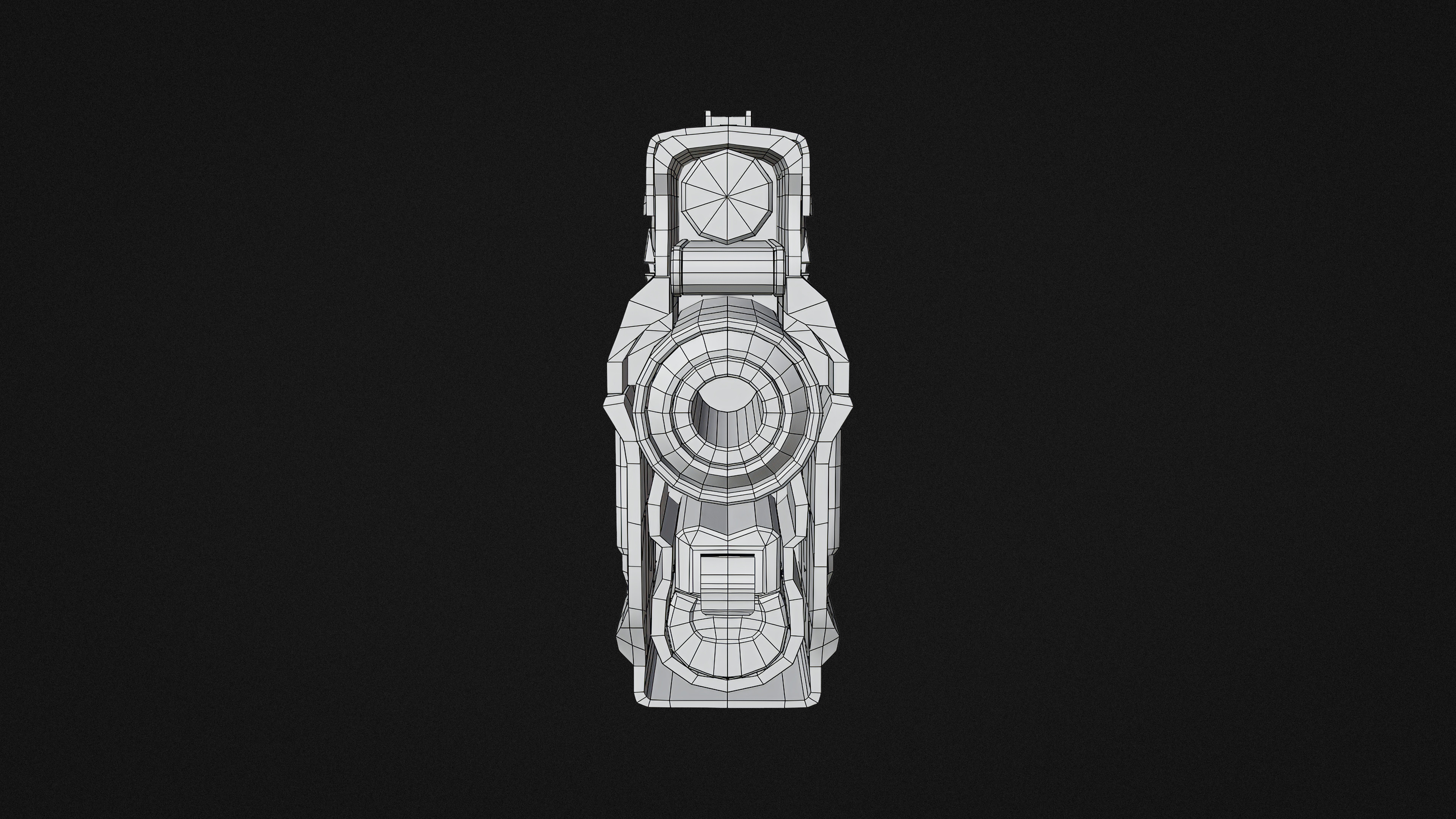 Cyberpunk gun Low-poly 3D model_9