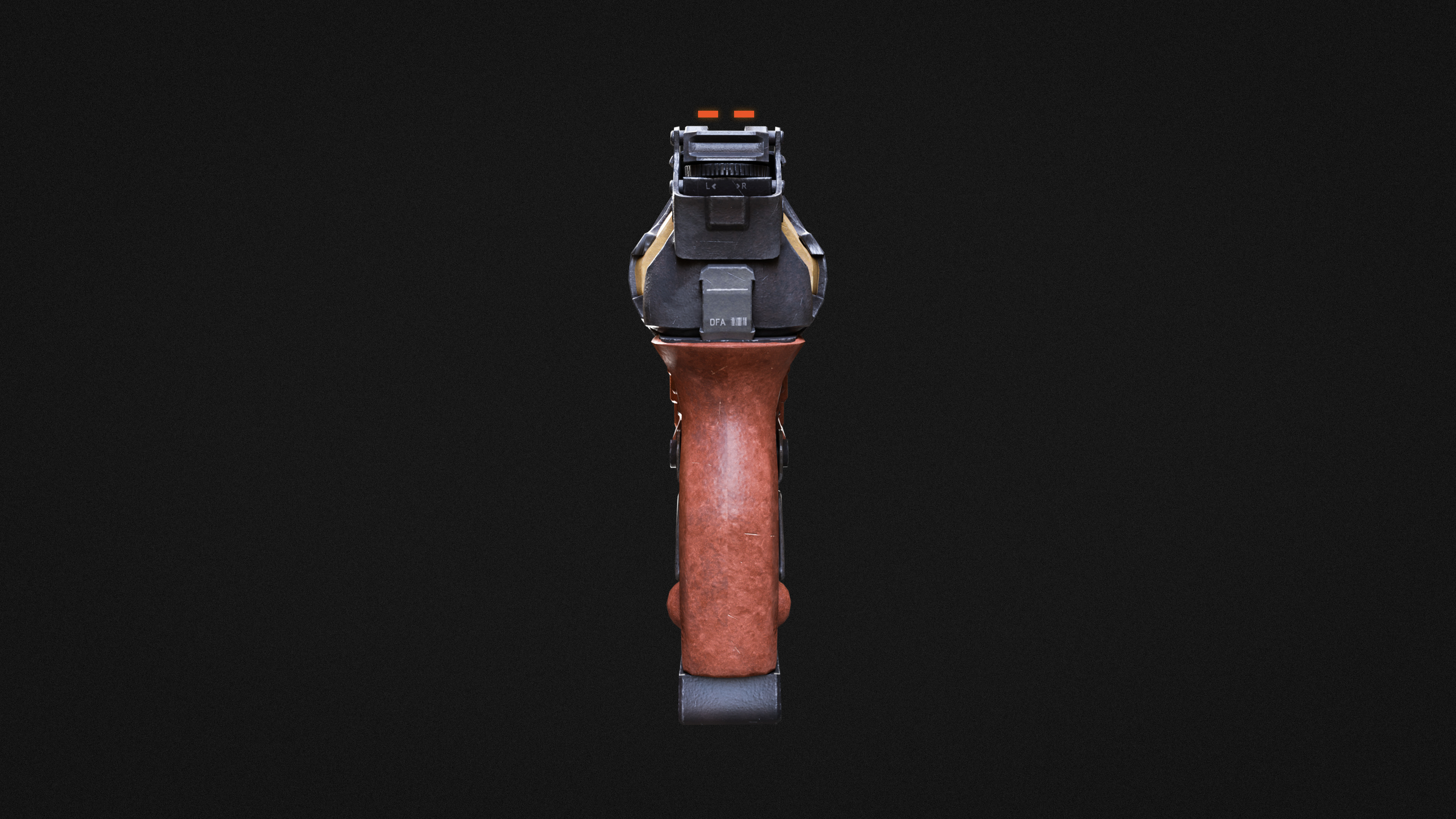 Cyberpunk gun Low-poly 3D model_6