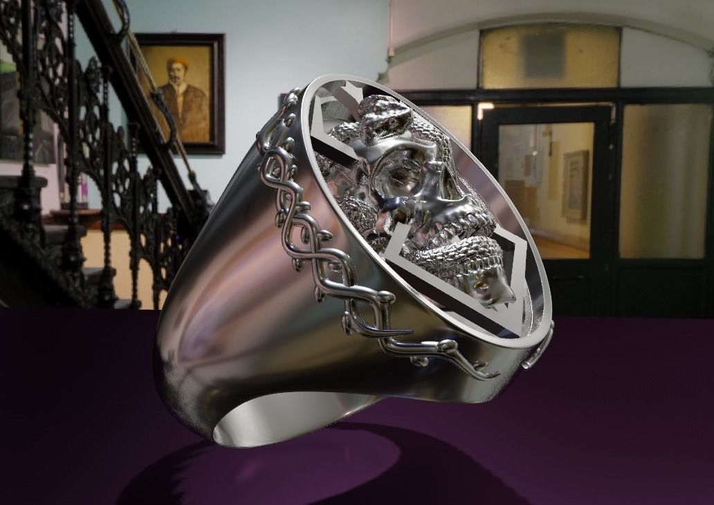 god of war ring  3D print model_2