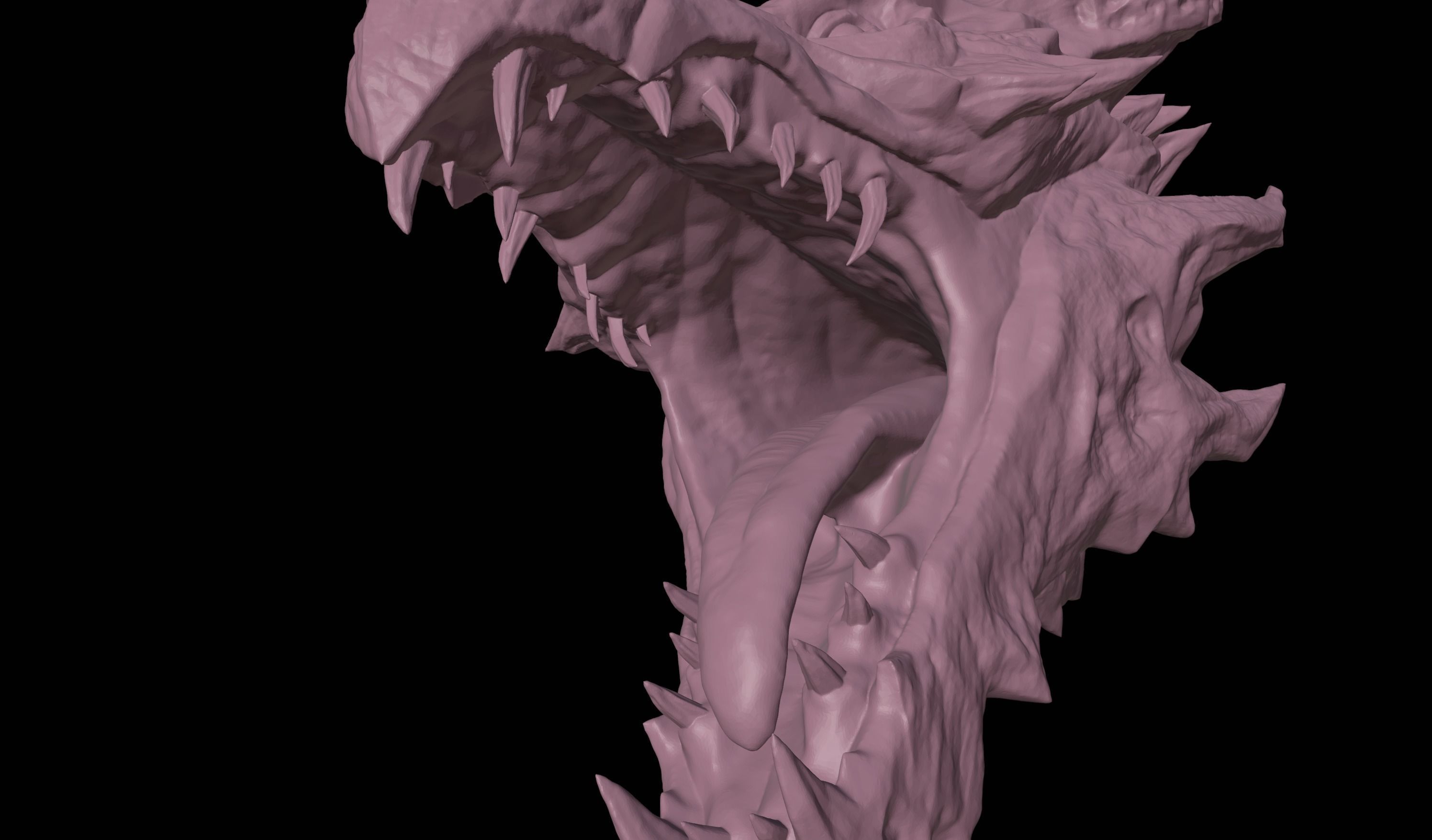 Alduin High Detail Bust 3D Model From TES V Skyrim 3D print model_12