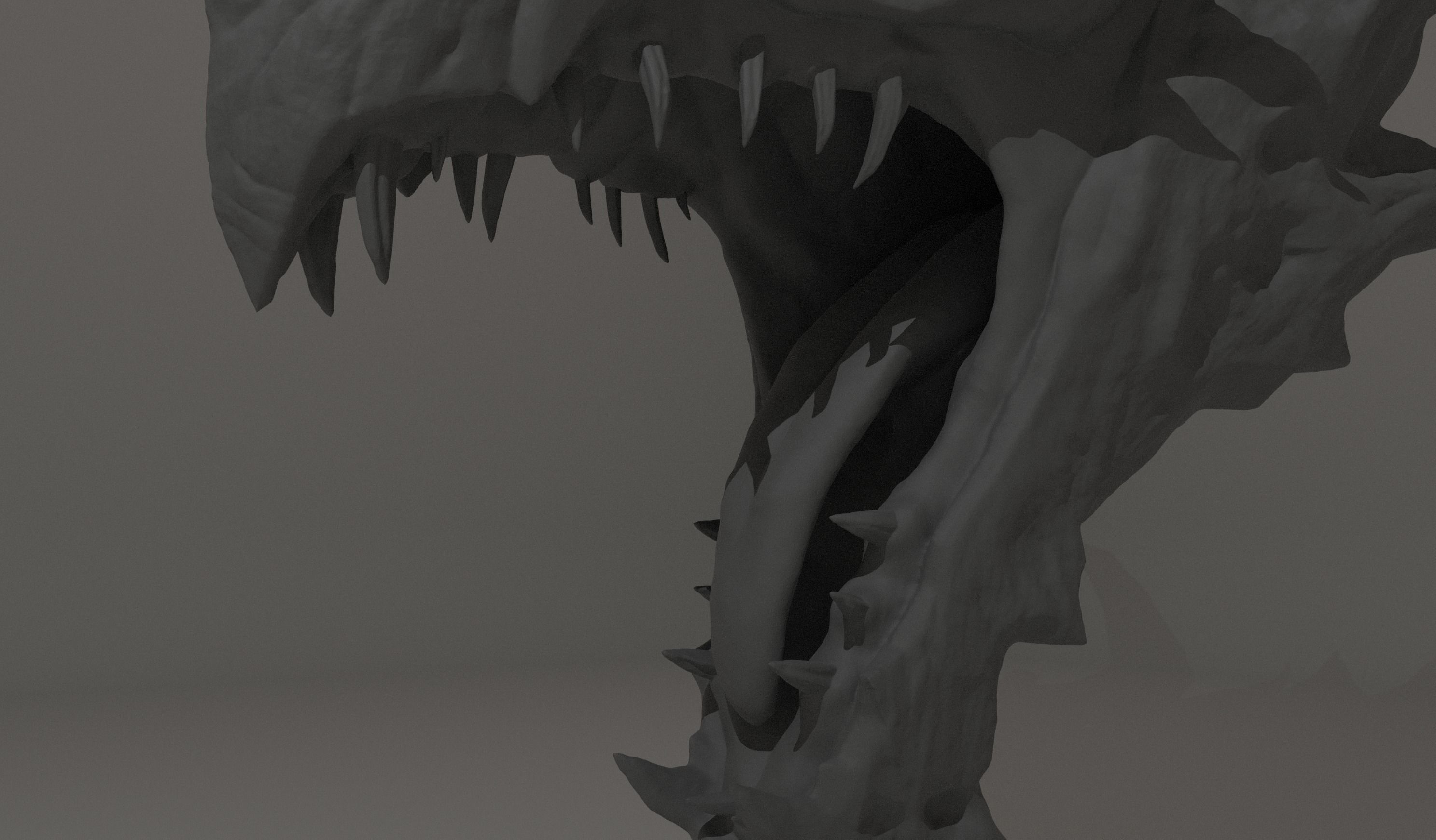 Alduin High Detail Bust 3D Model From TES V Skyrim 3D print model_4