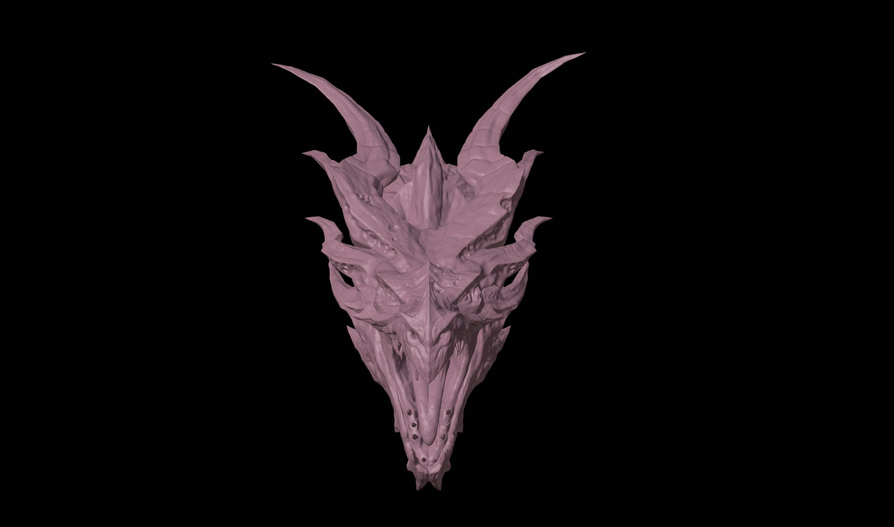 Alduin High Detail Bust 3D Model From TES V Skyrim 3D print model_6
