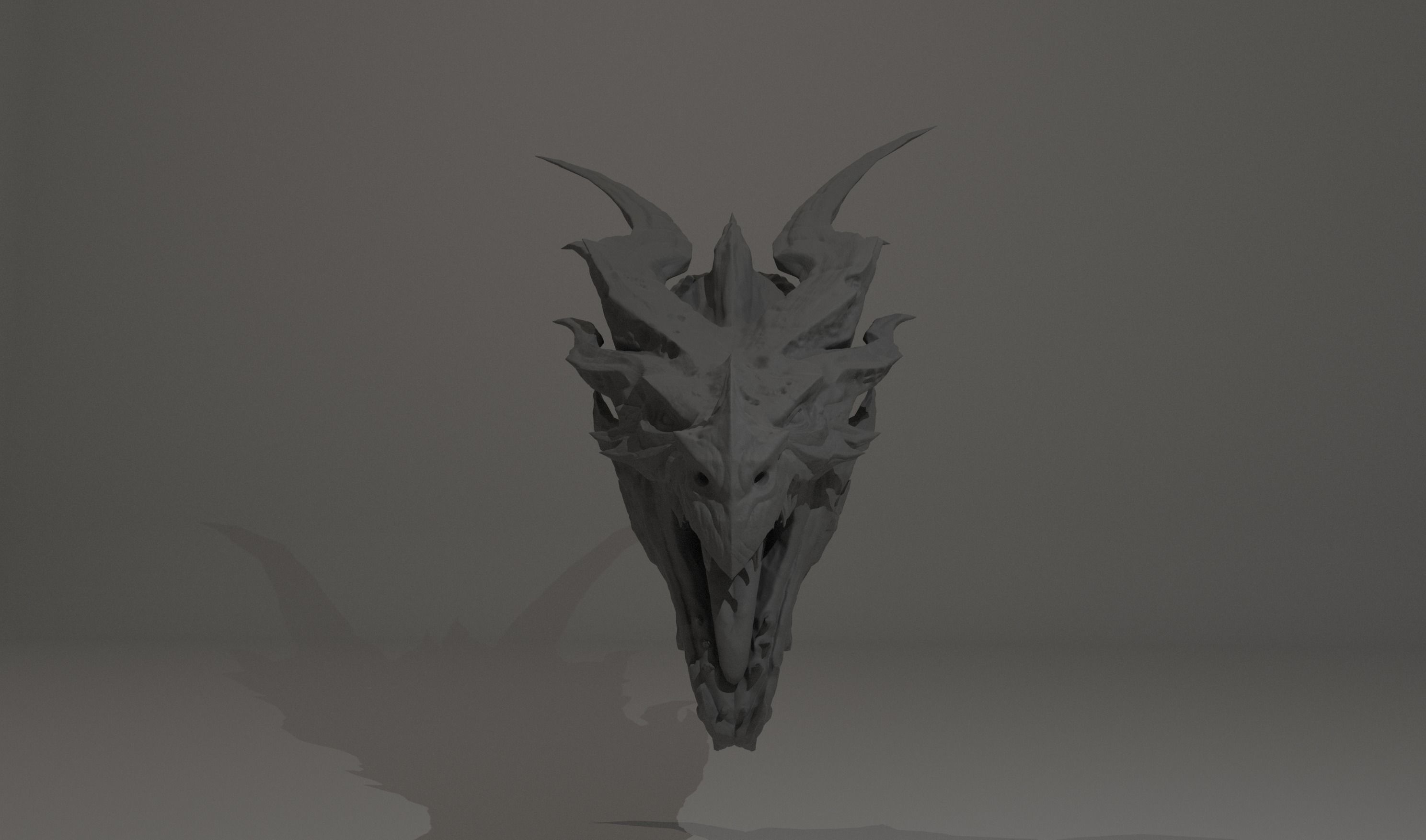 Alduin High Detail Bust 3D Model From TES V Skyrim 3D print model_1