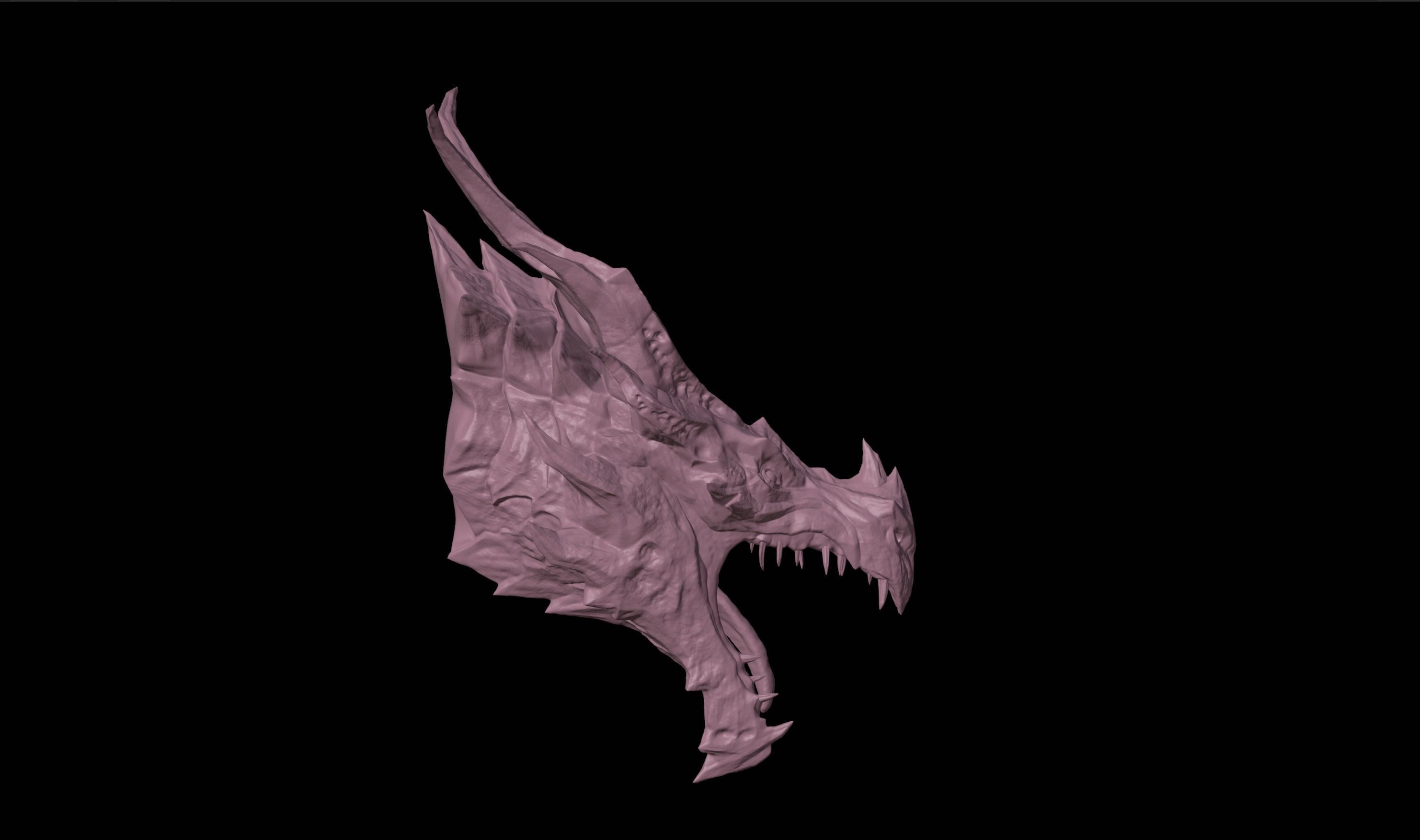 Alduin High Detail Bust 3D Model From TES V Skyrim 3D print model_7