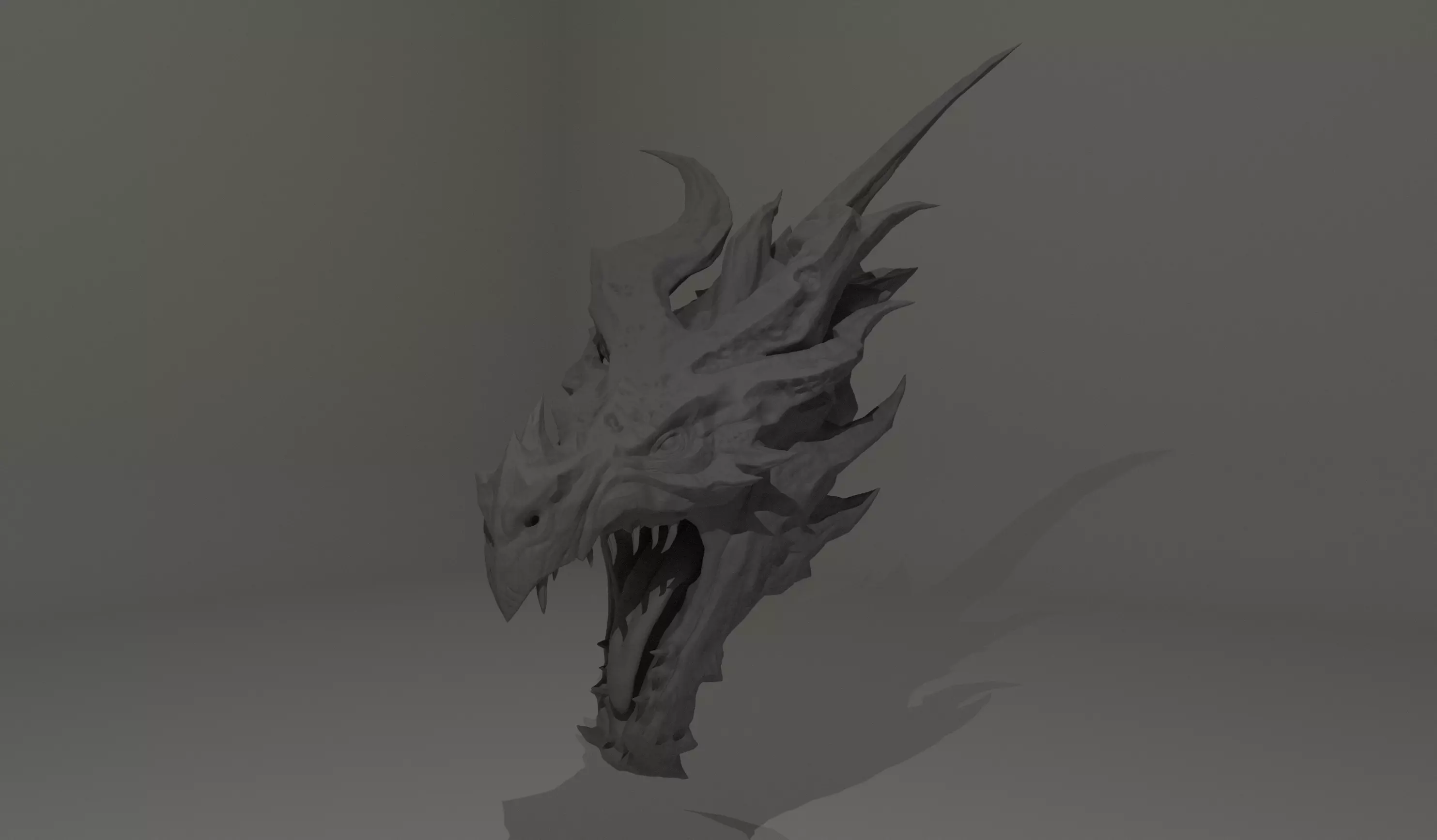 Alduin High Detail Bust 3D Model From TES V Skyrim 3D print model_0