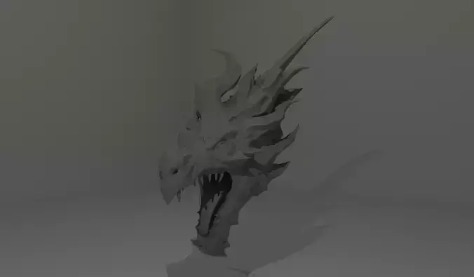 Alduin High Detail Bust 3D Model From TES V Skyrim 3D print model