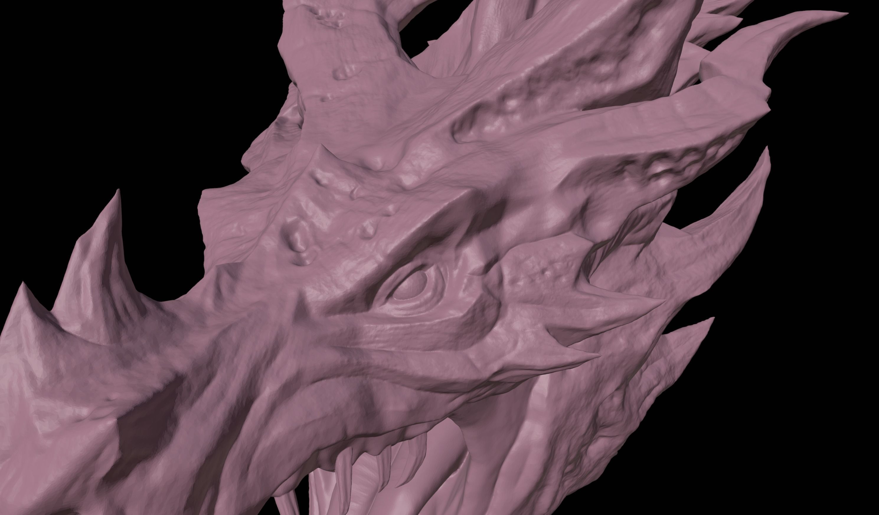 Alduin High Detail Bust 3D Model From TES V Skyrim 3D print model_11
