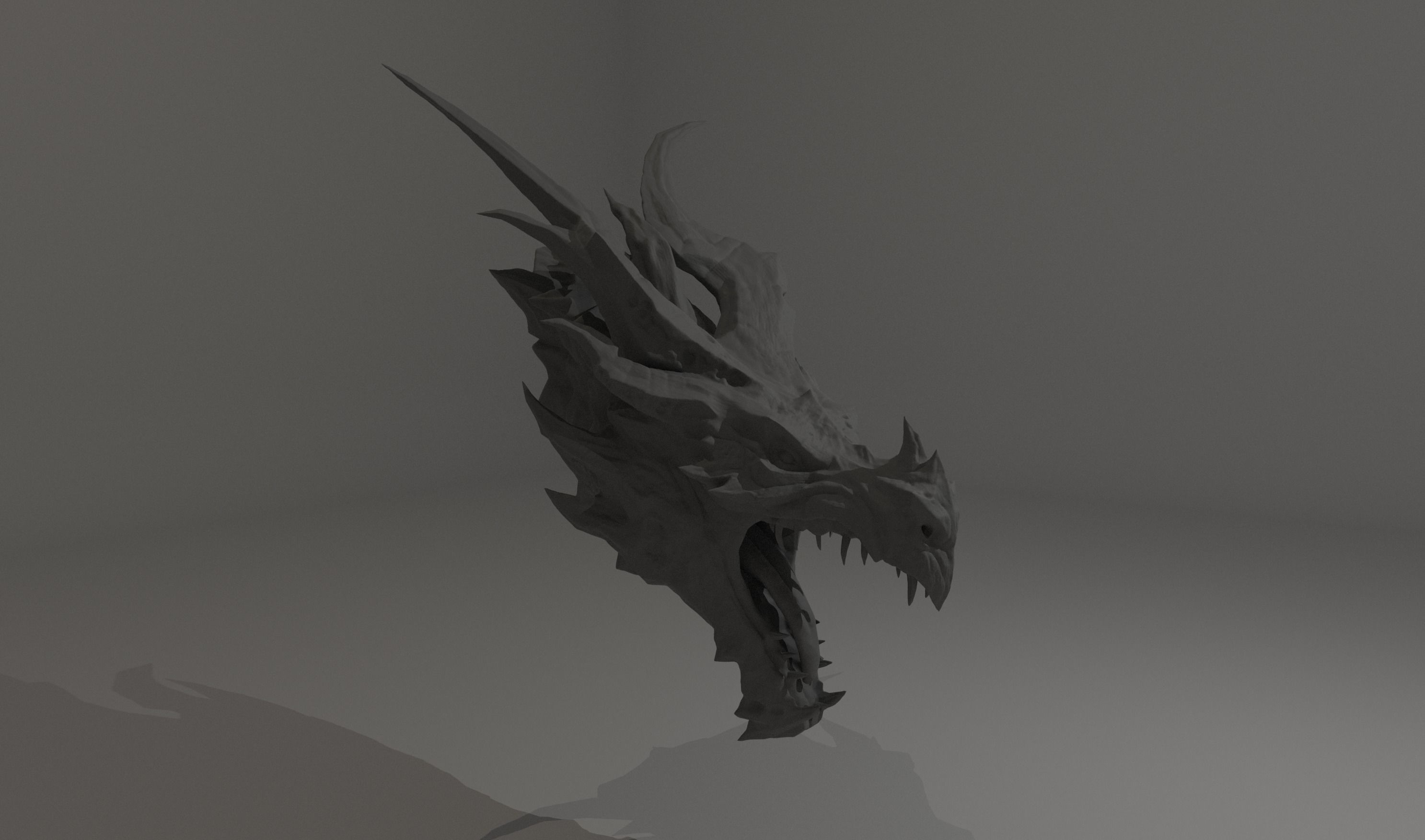 Alduin High Detail Bust 3D Model From TES V Skyrim 3D print model_2