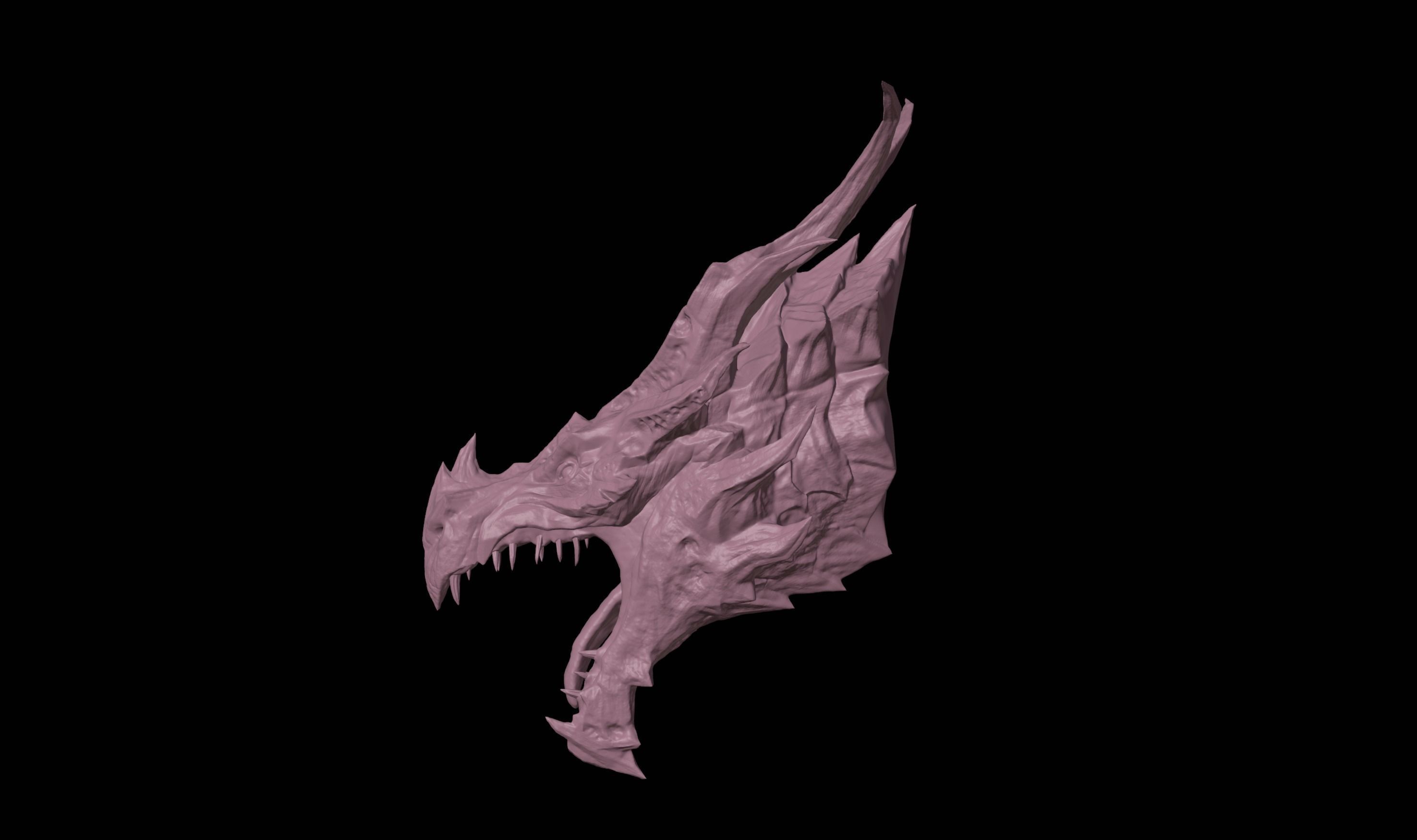 Alduin High Detail Bust 3D Model From TES V Skyrim 3D print model_9