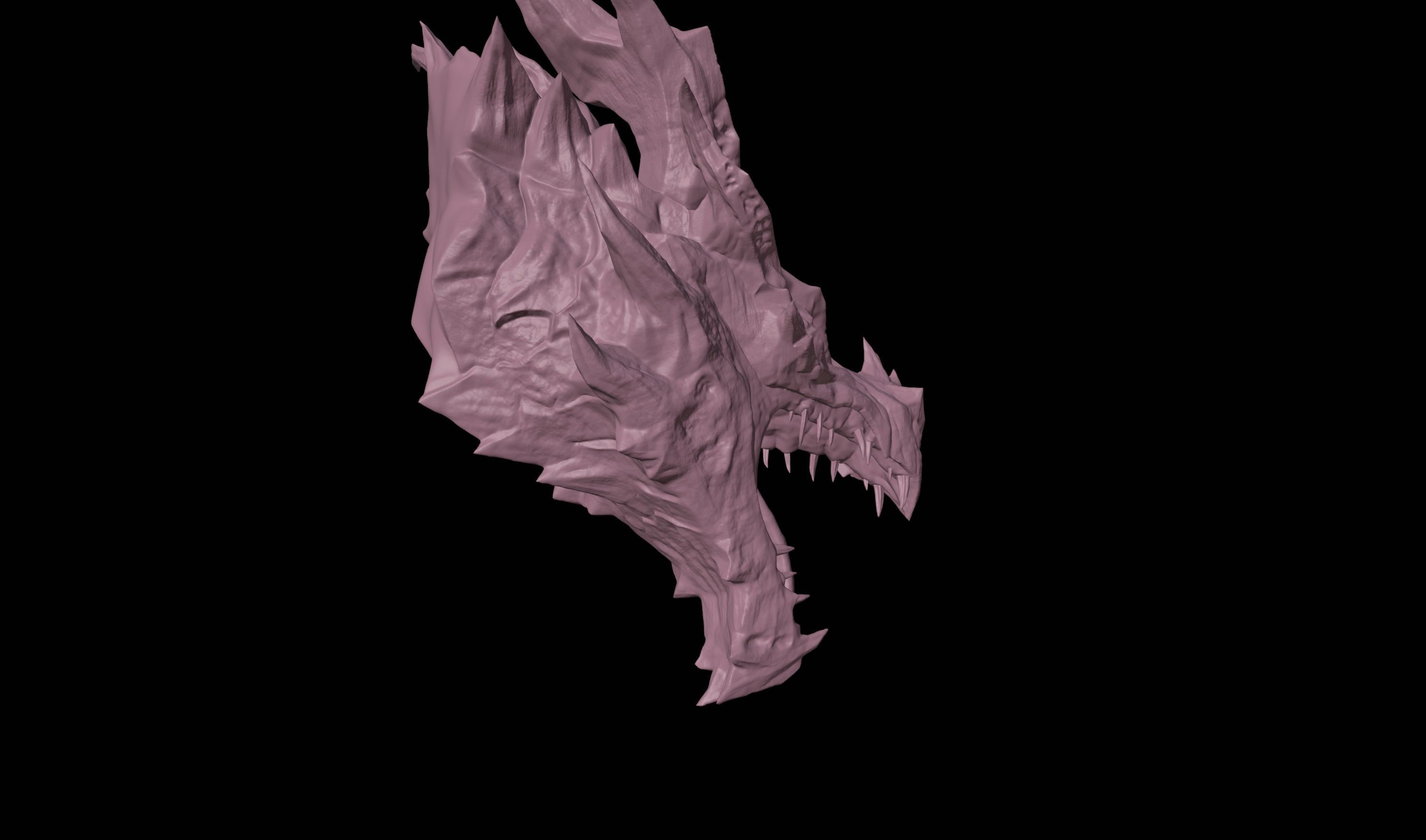 Alduin High Detail Bust 3D Model From TES V Skyrim 3D print model_10