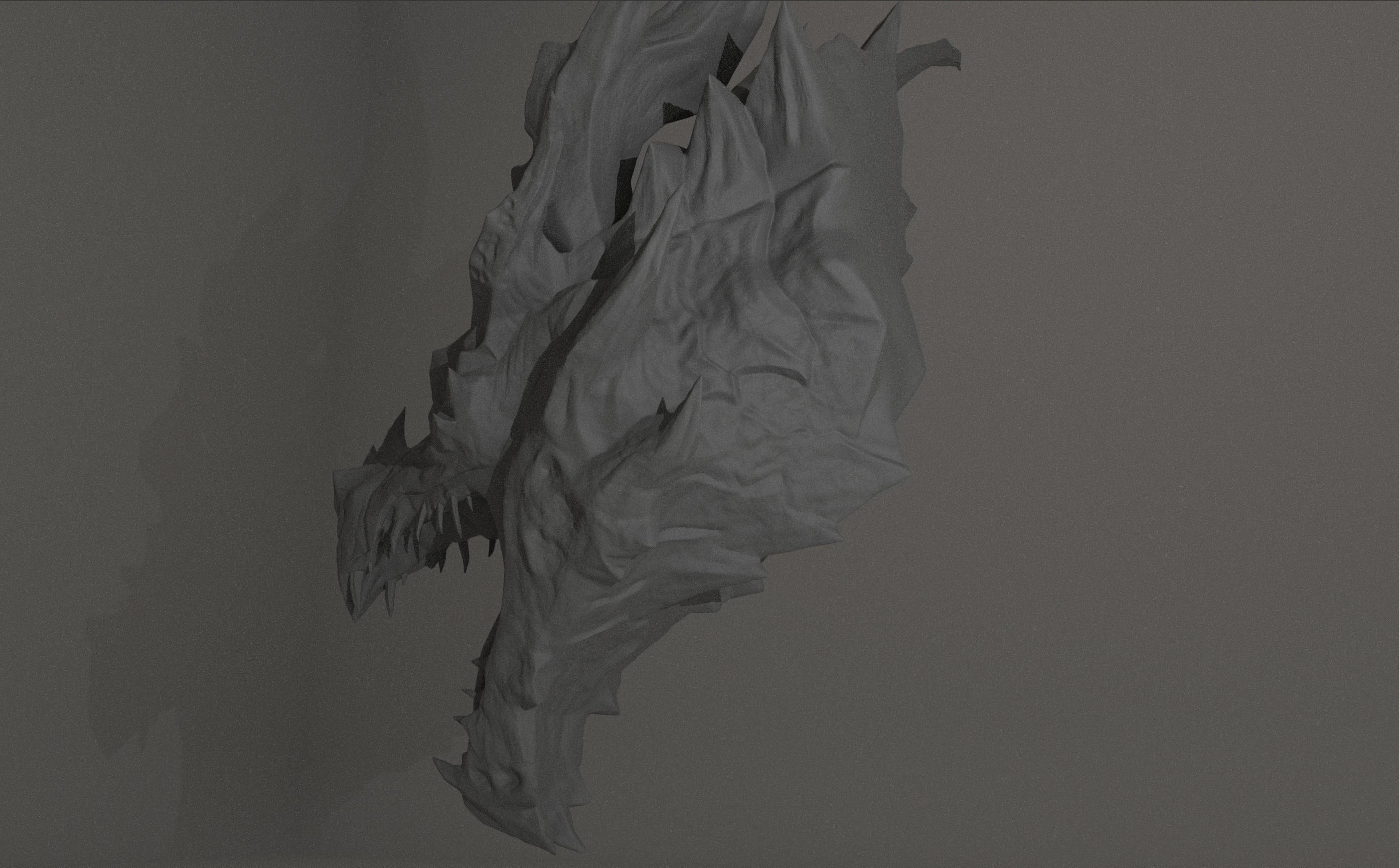 Alduin High Detail Bust 3D Model From TES V Skyrim 3D print model_3