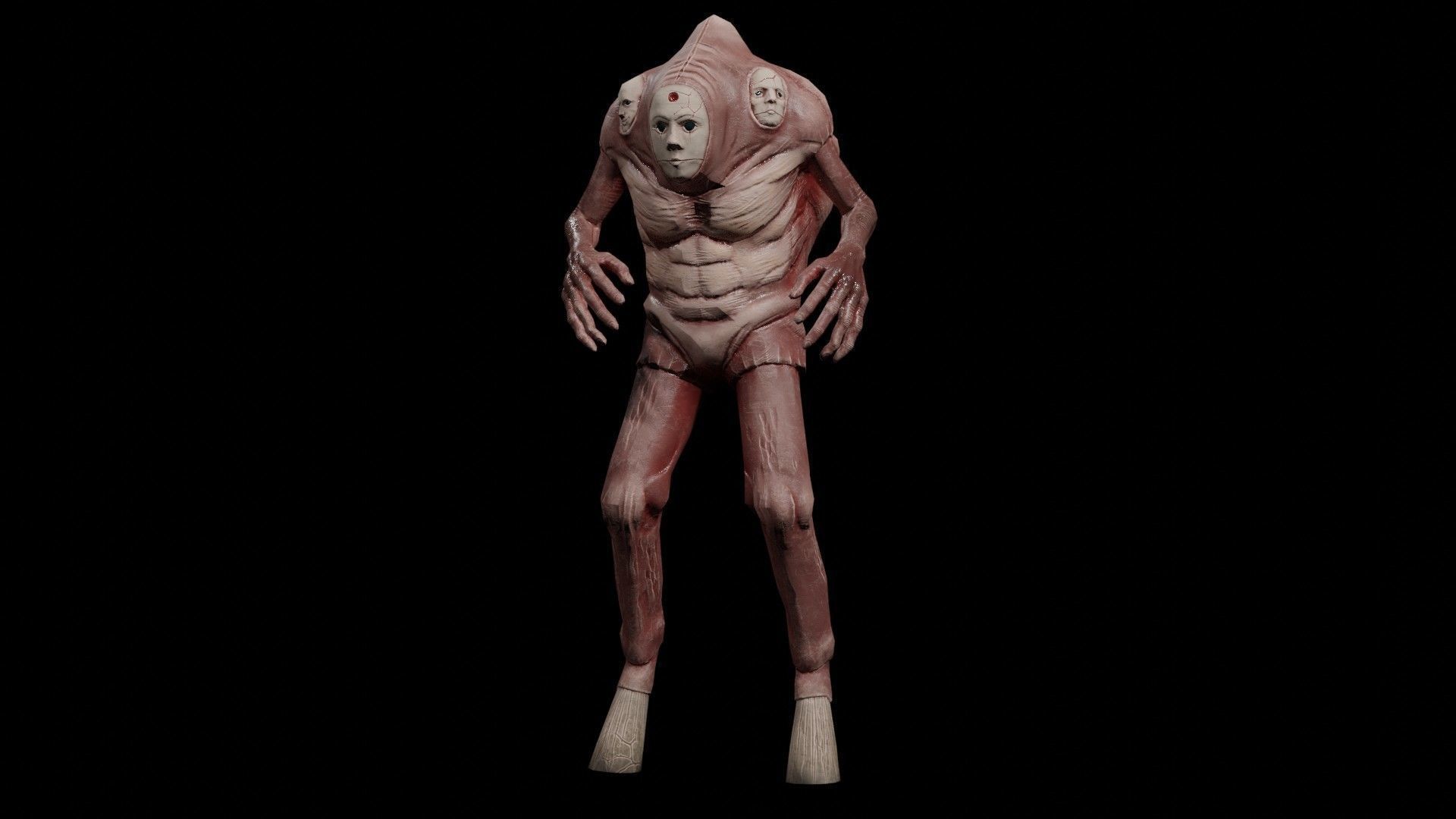 Faces mutant Low-poly 3D model_10