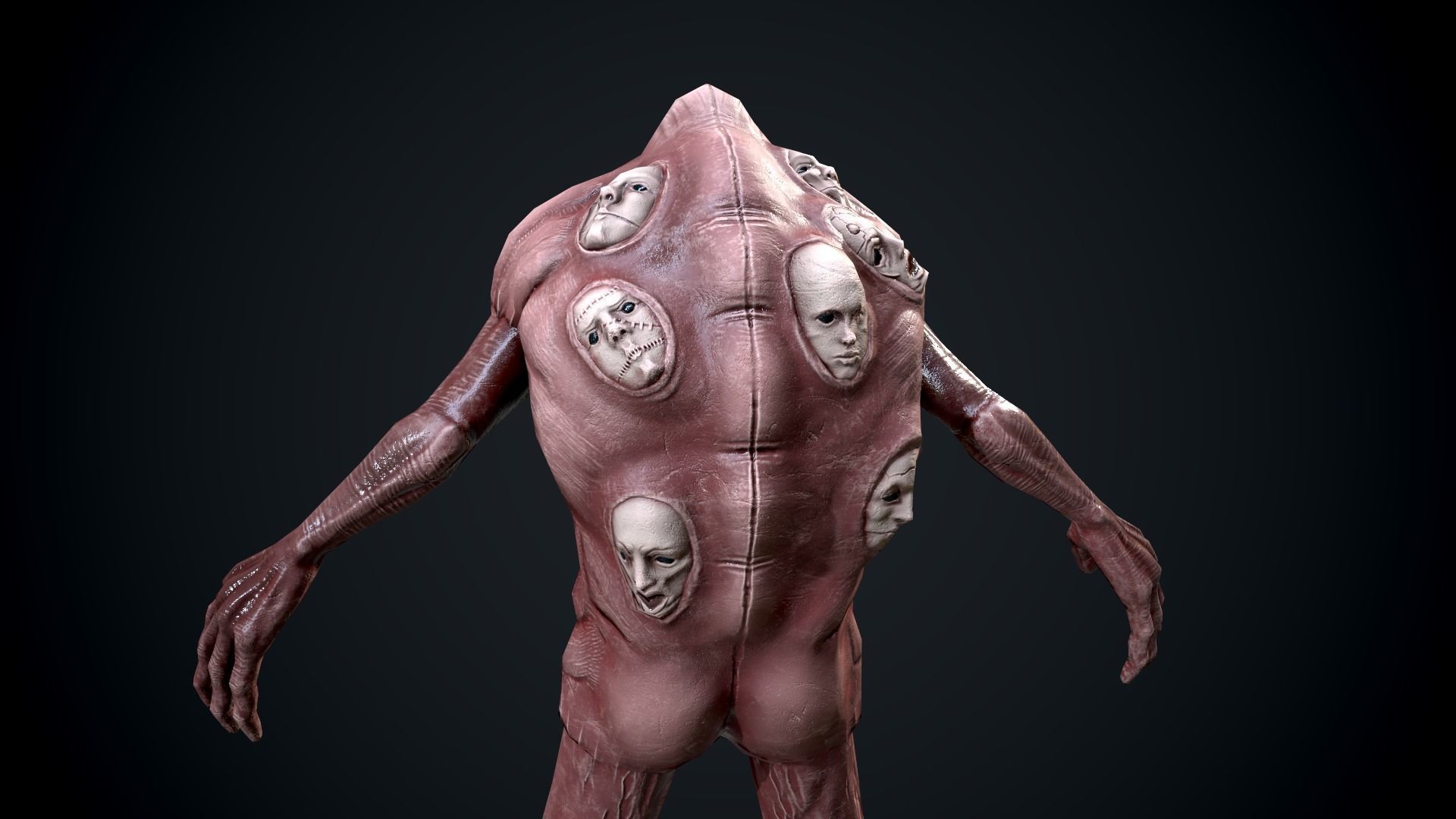 Faces mutant Low-poly 3D model_14