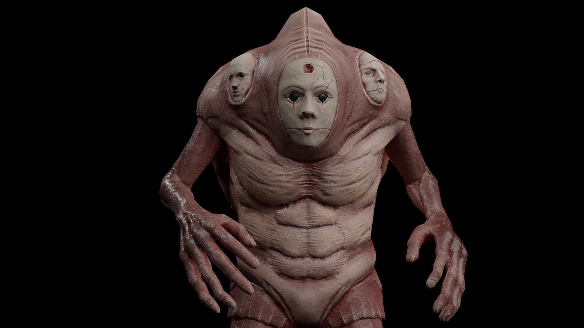 Faces mutant Low-poly 3D model_11