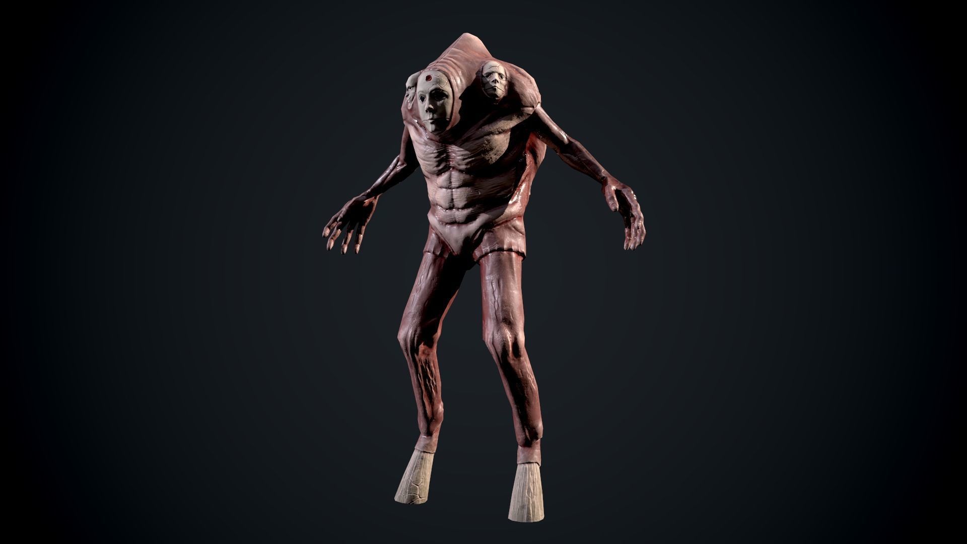 Faces mutant Low-poly 3D model_6