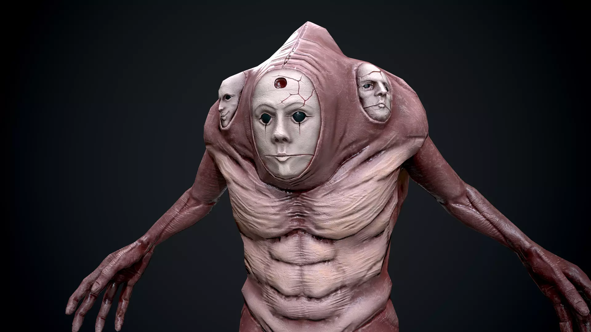 Faces mutant Low-poly 3D model_0