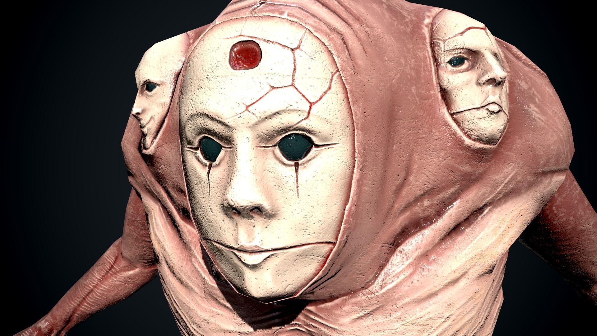 Faces mutant Low-poly 3D model_8