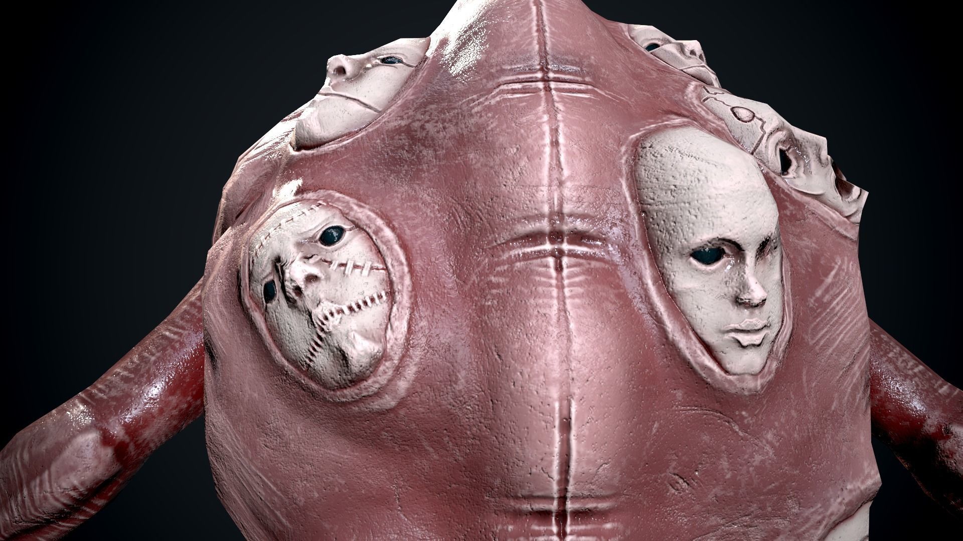 Faces mutant Low-poly 3D model_7