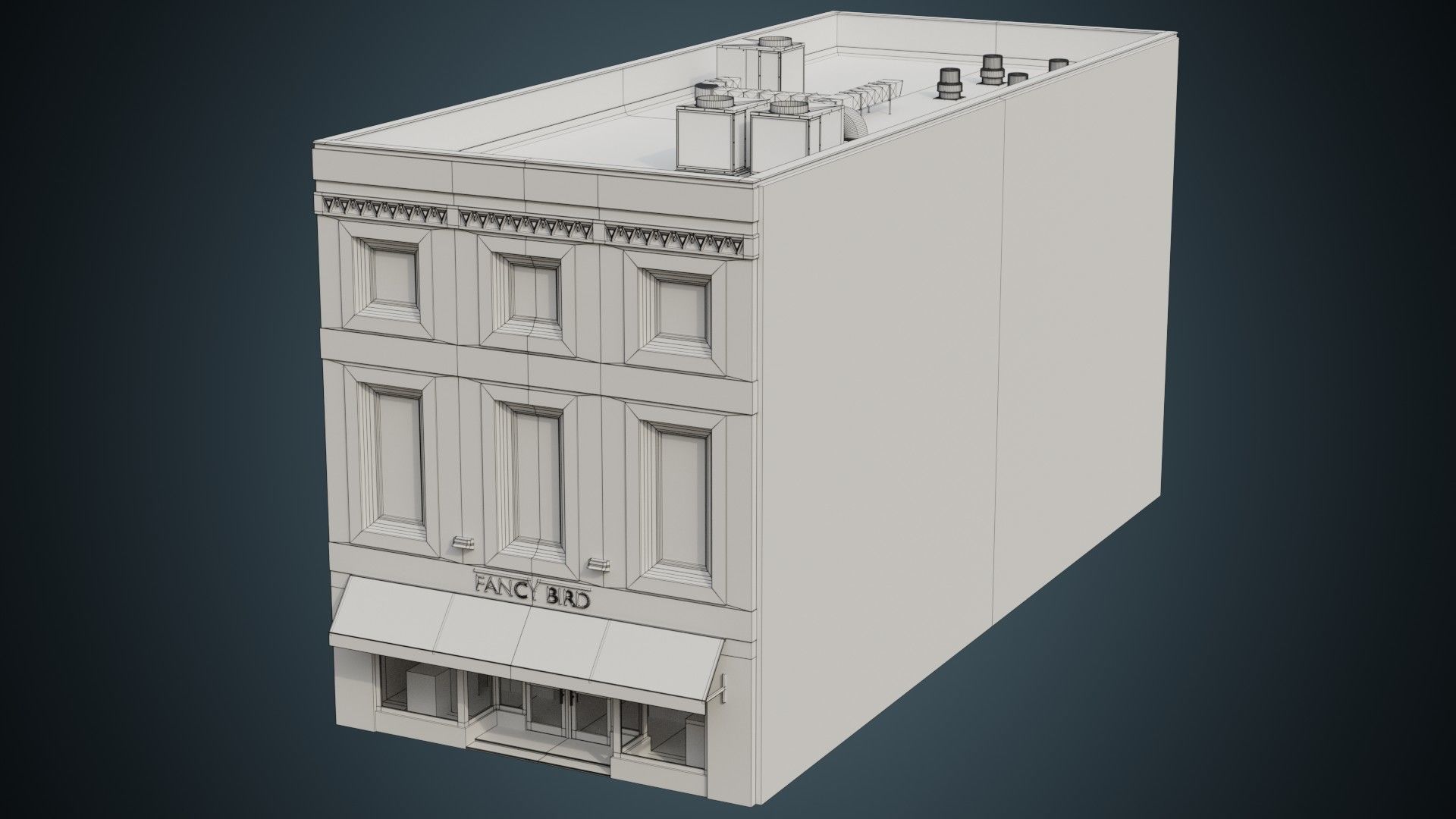 Building 27 Low-poly 3D model_10